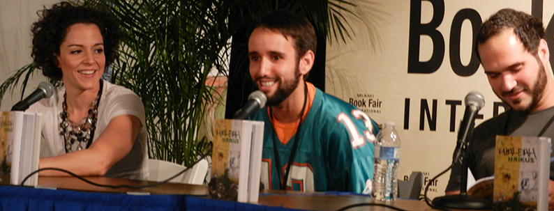 Alex Fumero y Marco Ramirez en lectura de Hialeah Haikus